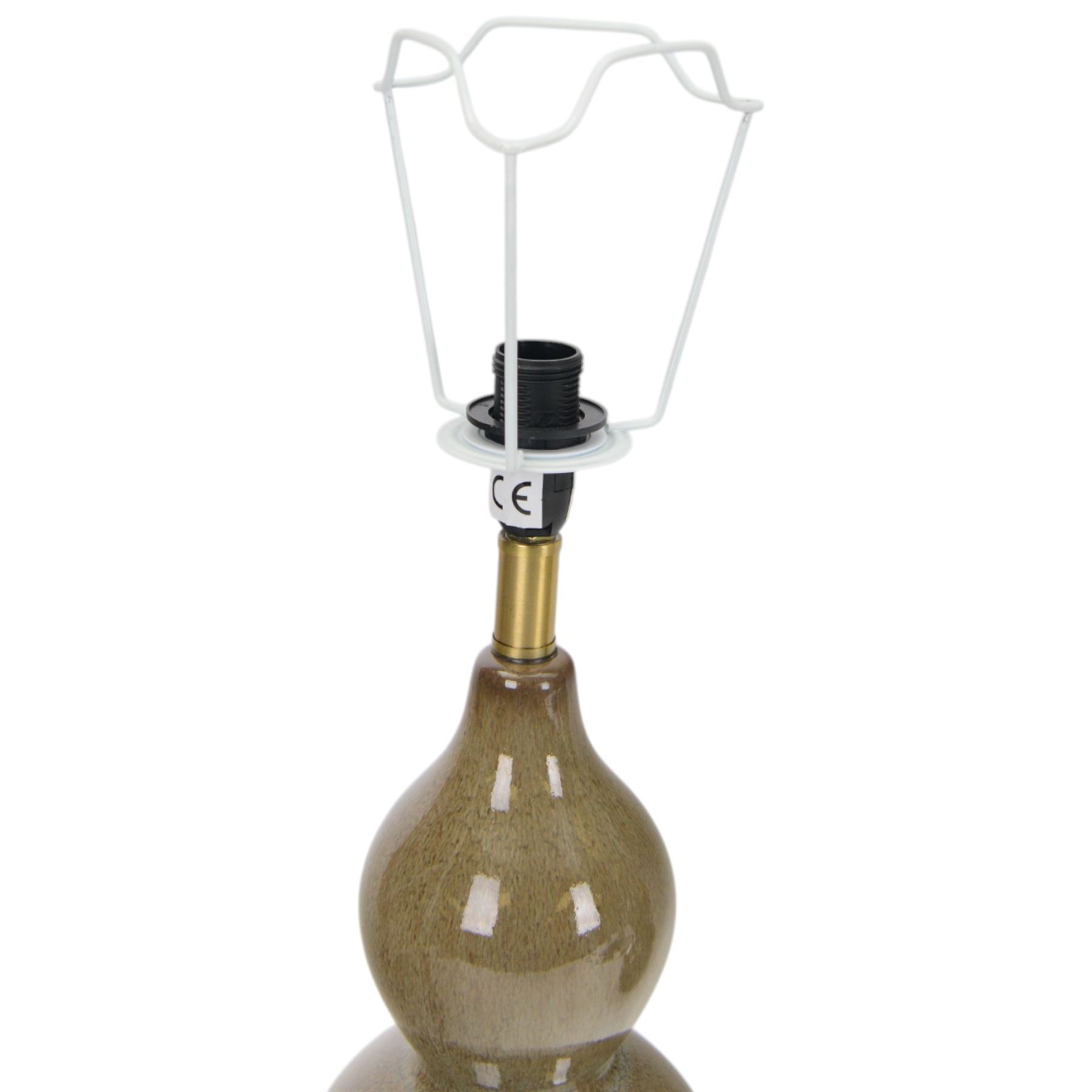 Oka- Pair of Kalinda Taupe table lamp bases, H40cm 