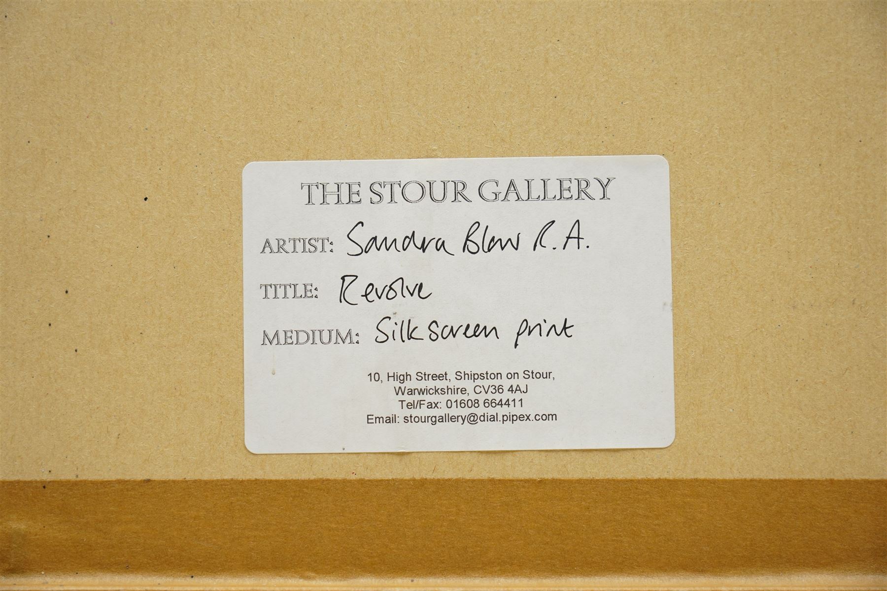 Sandra Blow (British 1925-2006): 'Revolve', etching and aquatint in colours signed titled numbered 30/75 and dated '03 in pencil 75cm x 72cm
Provenance: The Stour Gallery, Eastway, London 