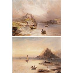 Walter Linsley Meegan (British c1860-1944): Castle Views - possibly St Michaels Mount, two...
