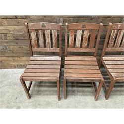 Set of 4 wooden garden chairs