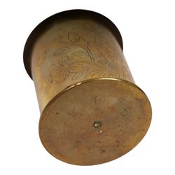 Three WWI trench art tobacco jars including an example with the lid embedded with silver rupees, largest H15cm 