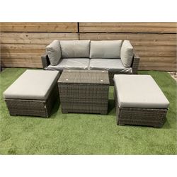 Rattan garden sofa set, with spare cushions  - THIS LOT IS TO BE COLLECTED BY APPOINTMENT FROM DUGGLEBY STORAGE, GREAT HILL, EASTFIELD, SCARBOROUGH, YO11 3TX