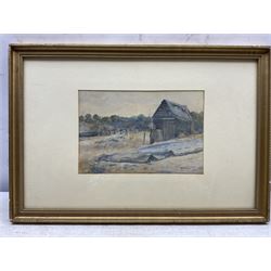 Herbert John Finn (British 1860-1942): Capstan and Boathouse at Kingsdown - Kent, watercolour signed, titled verso 16cm x 24cm