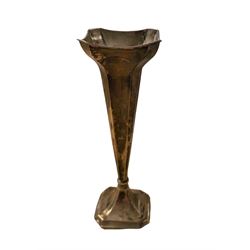 Silver vase, of tapering trumpet form, hallmarked, H23cm