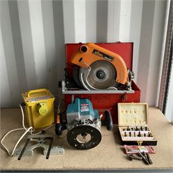 Makita 3612C router with Tayler Tools bits and transformer and Triton circular saw  - THIS LOT IS TO BE COLLECTED BY APPOINTMENT FROM DUGGLEBY STORAGE, GREAT HILL, EASTFIELD, SCARBOROUGH, YO11 3TX