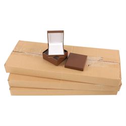 Thirty-six brown leatherette jewellery boxes