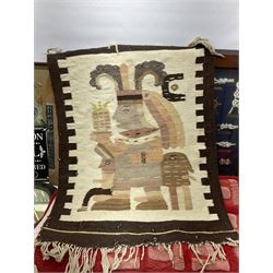 Shove ha'penny board, together with a maritime diorama, small oval mirror, rugs etc