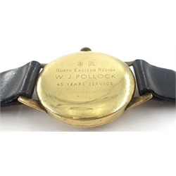 Tudor Rolex 9ct gold wristwatch, no 2635 movement stamped Tudor, case stamped Rolex hallmarked Edinburgh 1956  