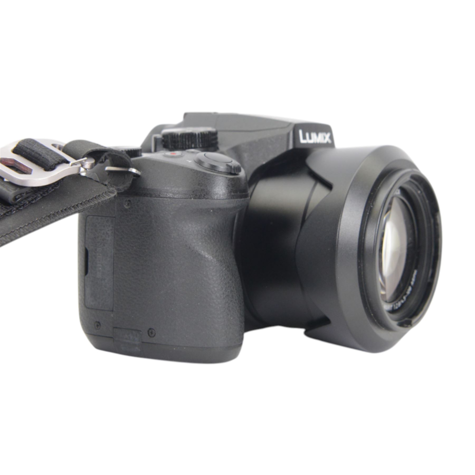 Panasonic Lumix DMC-FZ330 DSLR camera body with a Leica DC Vario-Elamrit 1:2.8/4.5-108 ASPH lens, with lens cap, hood and carry strap, in Lowepro carrycase 