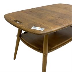 Ercol - mid-20th century elm and beech model. 457 butler's tray two-tier coffee table