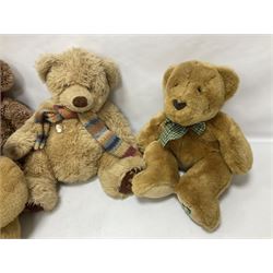 Eight annual Fraser Bears, by House of Fraser, dating between 1996 and 2003, tallest H42cm