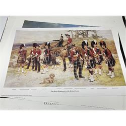 Large poster entitled 'Crests and Badges of the British Army in Daily Use 56 x 86cm; together with twenty-five colour prints of military interest including Crimean War, Boer War, WW2 etc; various sizes; all unframed