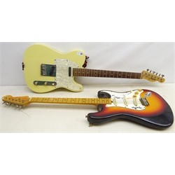  Squier Tele electric guitar California series, by Fender and another electric guitar, with various signatures (2)  