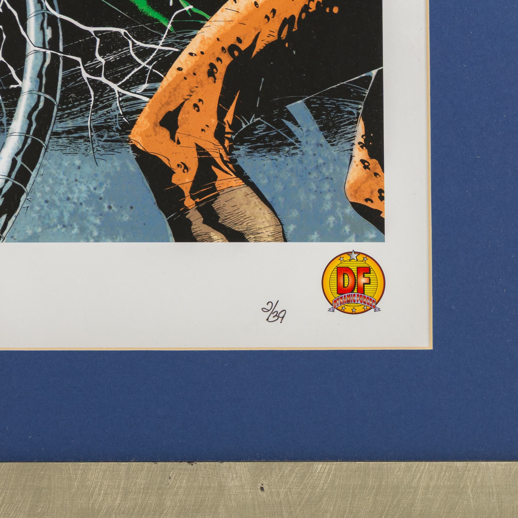 Limited edition signed lithograph 'Spider-Man vs. Sinister Six' signed by Stan Lee, artwork by Jae Lee, limited edition no. 2 of 39, framed with Dynamic Forces certificate of authenticity, artwork H37.5cm, W50cm