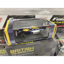 Panini Formula 1 The Car Collection - twelve blister packed racing cars and quantity of periodicals; nine mostly unopened Atlas Editions British Touring Car Champions; and six other boxed/blister packed die-cast models of racing cars