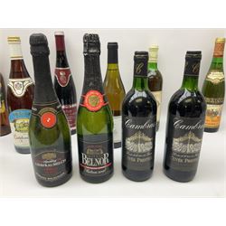 Mixed wine including Chateau Belingard 1990 Monbazillac, 75cl, 13% vol, Ernes & Julio Gallo 1991 Sauvignon Blanc, 750ml, 11.5% vol, etc, fifteen bottles, various contents and proofs   