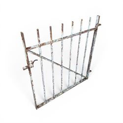 19th century wrought iron hand gate, with hinge loops and latch, in rustic white finish