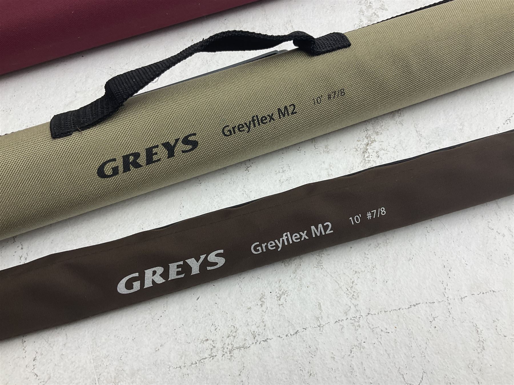 Five fly fishing rods, to include Greys Greyflex M2, Greys Missionary 9'3 etc, together with fly reel, flies, Wychwood fishing bag and various fishing other tackle items 