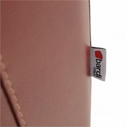 Bardi, Italy - two-seat sofa and footstool, upholstered in deep red leather, stool 72x63x39cm 