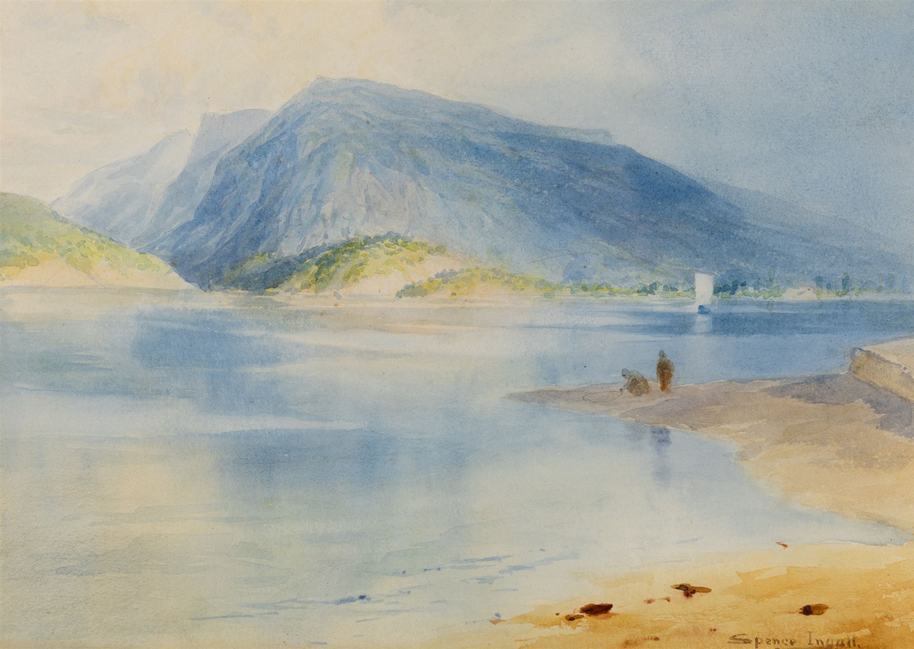 John Spence Ingall (Staithes Group 1850-1936): 'Devon Chalk', watercolour signed, titled verso 22cm x 31.5cm 
Provenance: exh. Frost & Reed, July 1949, label verso