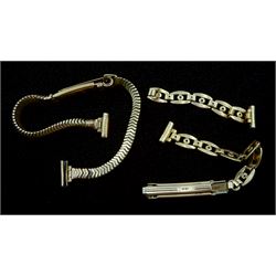 Two 9ct gold watch straps hallmarked, approx 14.6gm