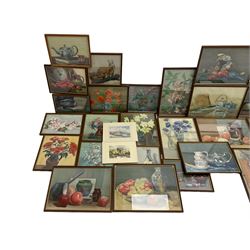 Olive Higginbottom (Yorkshire Early/Mid-20th century): Still Life Studies, studio collection of watercolours, some signed and dated max 38cm x 27cm, in one box (27)