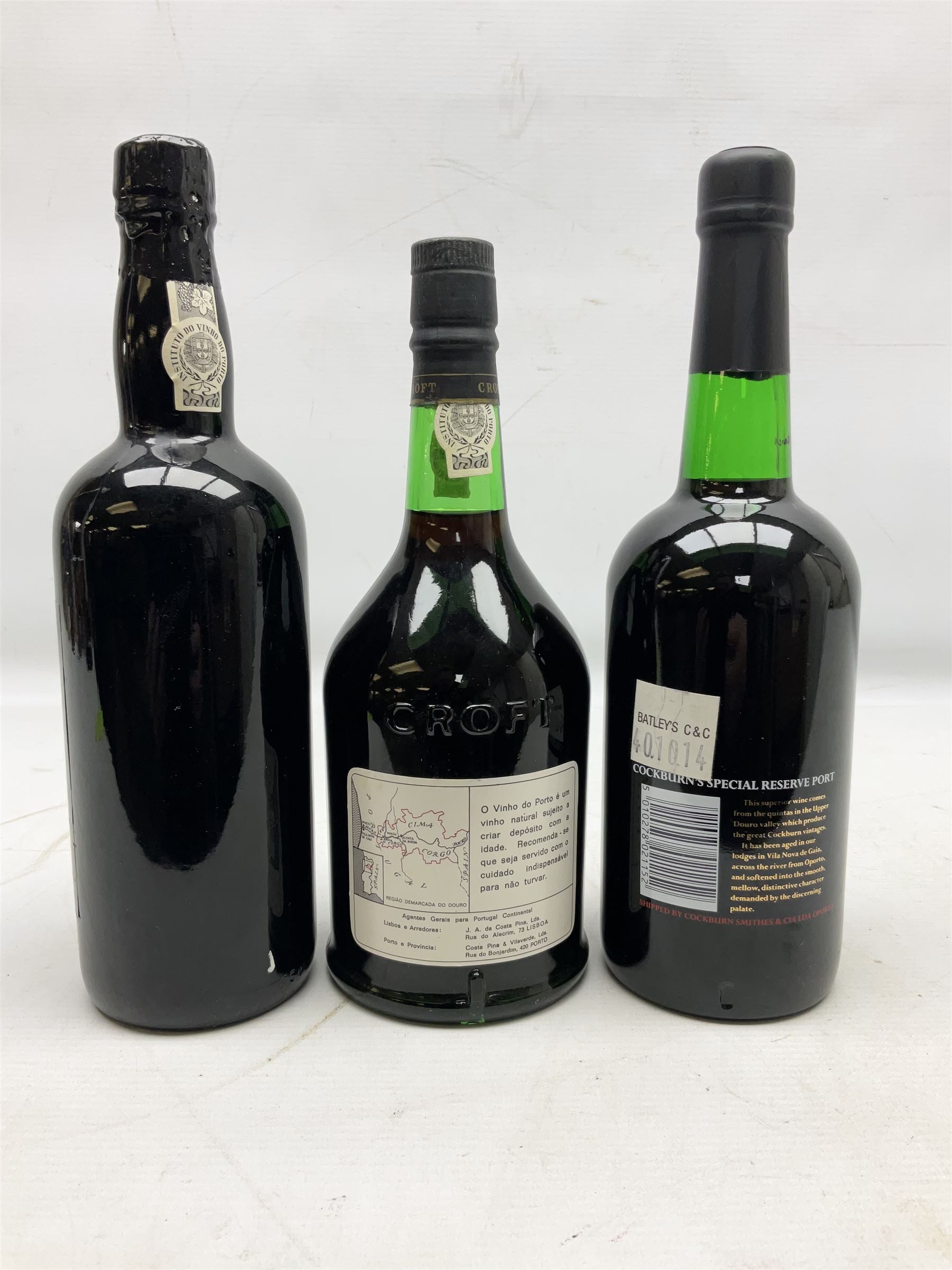 Kopke Quinta St Luiz 1985 Vintage Port, 75cl 20% vol, one bottle, Cockburn's Special Reserve Port, 70cl, one bottle and Croft Fine Tawny Porto, 75cl, one bottle (3)