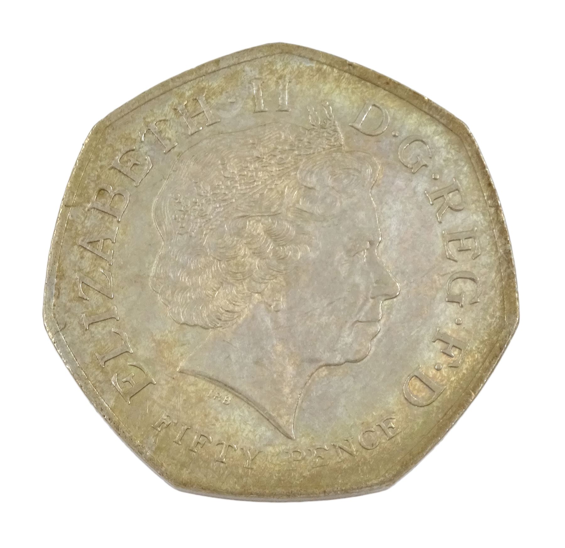 Queen Elizabeth II United Kingdom 2009 Kew Gardens fifty pence coin, from circulation