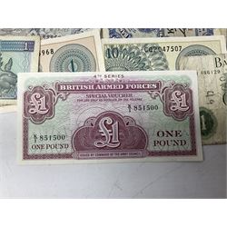 Great British and World banknotes, including Bank of England Page one pound 'EW57', Forde ten shillings 'C41N', various Belgian and Scottish notes etc