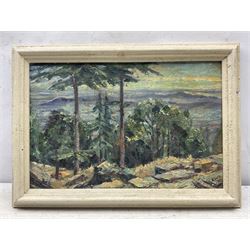 Alfred W Hallett ARCA (British 1914-1986): Impressionist Landscapes, two oils on board signed with initials, dated 1958 verso max 29cm x 44cm (2) 
