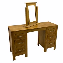 Oak dressing table and mirror 