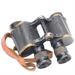 WWI Ross London binocular prismatic No.2 MK II magnification 6 binoculars, together with Aitchison London binocular prismatic No.3 Mark I maginification 6 binocular and two other cased pairs of military field binoculars   
