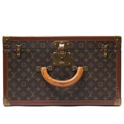 Mid-20th century Louis Vuitton monogram cabin trunk,  monogram canvas with lozine trim and brass mounts, single front leather handle with lock stamped Louis Vuitton with key code 1080701, the interior fitted with original webbing straps and lift-out tray, label to lid printed 'Avenue Marceau 78bis - Paris Nice - 2 Avenue de Suède' serial number 953998, circa1960s, with original key present

