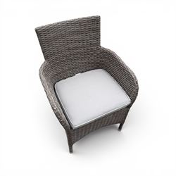 LG Outdoor - rattan bistro set, comprising two armchairs and table with tempered glass top