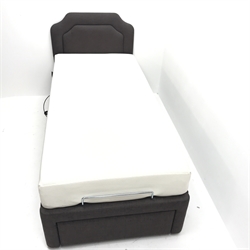 Sherborne 3' single electric adjustable bed with Tempur mattress, W96cm, H104cm, L202cm