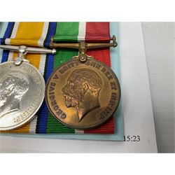 WW1 father and son medal groups comprising British War Medal and Mercantile Marine Medal awarded to Captain Allanson Hick and British War medal, 1914-15 Star and Victory Medal awarded to 1198 Pte. Allanson Hick E. York. R. with biographical information. N.B. Allanson Hick Jnr. of Hull was a celebrated architect and renowned marine artist being a founder member of the Society of Marine Artists (RSMA).
