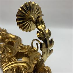 Pair of gilt wood single branch wall sconces, H40cm
