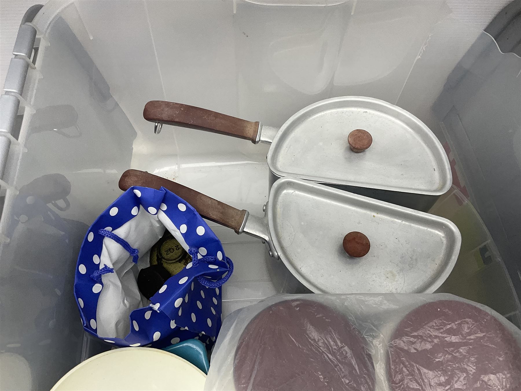 Singer 66 sewing machine in wooden case, together with an LG DVD player with speakers, two portable DVD players, etc 