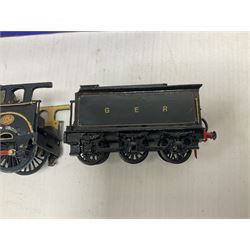 ‘00’ gauge - three kit built steam locomotives comprising GER Class S69/B12 4-6-0 no.1510 finished in GER blue, with McGowan Models box; Aspinall Class 1008 2-4-2T no.50887 finished in BR black, with McGowan Models box; MR/LMS Class 1P 0-4-4T no.1268 finished in LMS black with Craftsman Models box (3) 