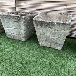 Set of five cast stone square planters  - THIS LOT IS TO BE COLLECTED BY APPOINTMENT FROM DUGGLEBY STORAGE, GREAT HILL, EASTFIELD, SCARBOROUGH, YO11 3TX
