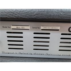 Ashdown Engineering Five Fifteen Mini Rig bass guitar amplifier head, serial no. 2011116351, with speaker cabinet, head H20cm, W44cm, cab H60cm, W44cm