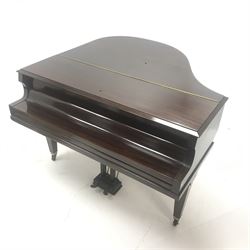  Evestaff London mahogany cased baby grand cast iron overstrung piano, 