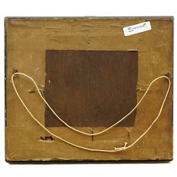 William Greaves (British 1852-1938): Moonlit Town Street in Winter, oil on panel signed 18cm x 23cm