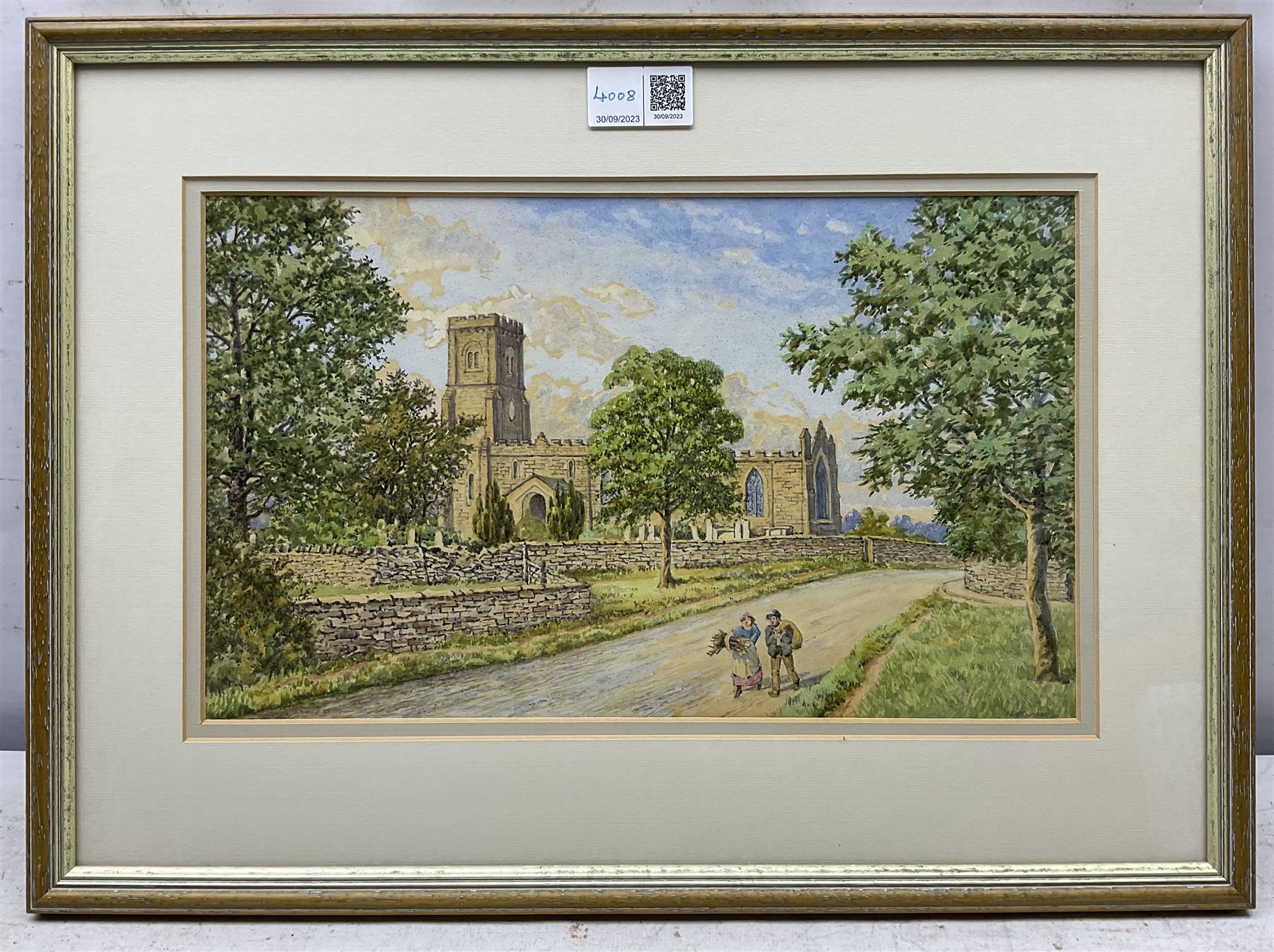 Nathan Stanley Brown (British 1890-1980): St. Matthews Church Hutton Buscel from Church Meadows and another North Yorkshire Church, two watercolours signed one dated 1944, 29cm x 44cm & 19cm x 31cm (2) 
Notes: the view of St Matthews is taken from an earlier photograph