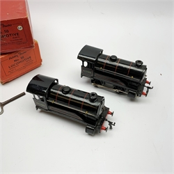 Hornby '0' gauge - clockwork No.50 0-4-0 tender locomotive No.60199; and another for spares or repair, both boxed (2)