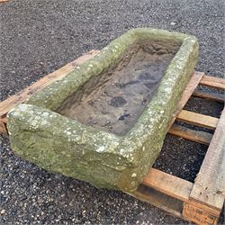 19th century rectangular shallow stone trough - THIS LOT IS TO BE COLLECTED BY APPOINTMENT FROM DUGGLEBY STORAGE, GREAT HILL, EASTFIELD, SCARBOROUGH, YO11 3TX