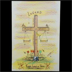 Charles Bronson (Charles Arthur Salvador) (British 1952-): A comprehensive collection of five hundred mixed media works executed between 2000 and 2025. Produced during the artist’s long-term incarceration, the works are primarily in ink, coloured pencil and mixed media on paper. The collection includes multiple formats: A5 (15 works), A4 (308 works), A3 (164 works) and A2 (13 works). Some are signed and dated; a number are executed on the reverse of official prison documents and other repurposed materials, reflecting the limited availability of art materials within the prison environment. This collection represents the largest body of the artist’s work to be offered as a single lot and has not previously been available on the market. (500) (unframed)

Notes: Dated examples span the period from 2000 to 2025, with the greatest concentration produced between 2012 and 2019 and including a group of recent large-scale works from the final years of the period; approximately twenty percent are undated.