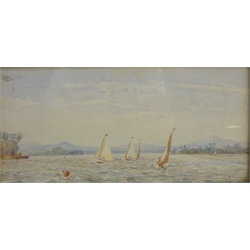  Scarborough Harbour, 19th/20th century watercolour unsigned, Dutch Scene, oil on canvas unsigned, three watercolour signed T.H.H Hand and one other oil max 33cm x 56cm (6)  