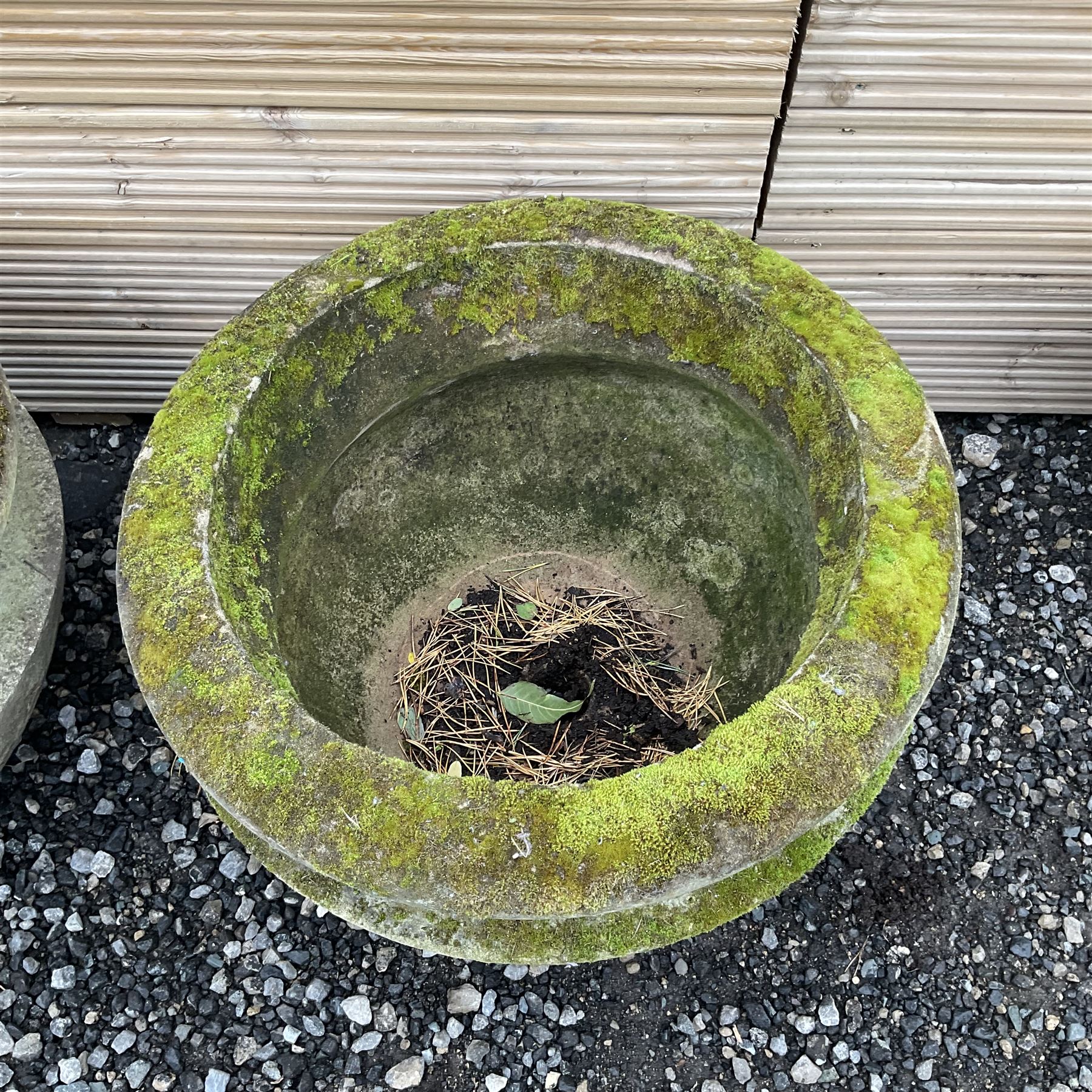 Pair of large cast stone garden planters  - THIS LOT IS TO BE COLLECTED BY APPOINTMENT FROM DUGGLEBY STORAGE, GREAT HILL, EASTFIELD, SCARBOROUGH, YO11 3TX