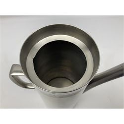 Robert Welch for Old Hall - A 1970s large stainless steel 'Avon' pattern coffee pot, H27cm